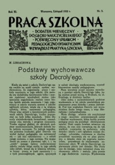 Praca Szkolna : dodatek miesięczny do Głosu Nauczycielskiego, poświęcony sprawom pedagogiczno-dydaktycznym w związku z praktyką szkolną, Rok XI, nr 3