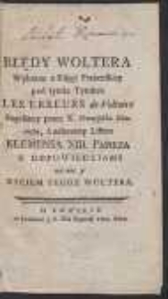 Błędy Woltera Wybrane z Księgi Francuskiej pod tymże Tytułem Les Erreurs de Voltaire [&hellip;] Z Odpowiedziami na nie y Zyciem Tegoz Woltera