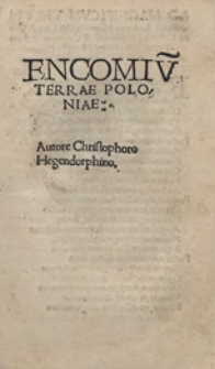 Encomiu[m] terrae Poloniae