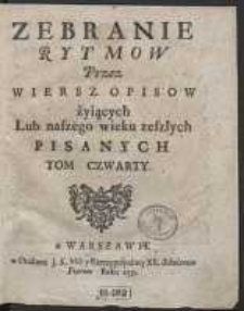 Zbior Rytmow Polskich Jozefa Epifaniusza Minasowicza [...]. T. 4. Cz. 1-2