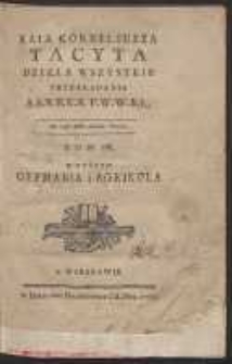 Kaia Korneliusza Tacyta Dzieła Wszystkie / Przekładania A. S. N. […]. T. 4