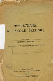 Wychowanie w szkole średniej