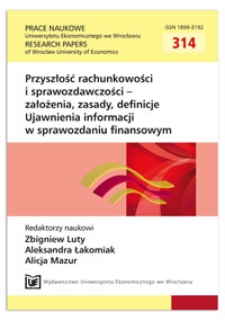 Definiowanie pojęć w rachunkowości a cechy jakościowe sprawozdania finansowego