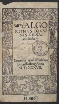 Algoritmus Ioannis de Sacro Busto