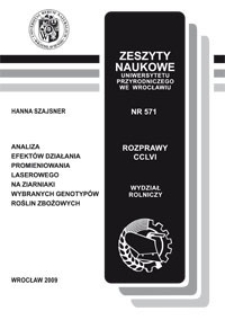 Analiza efektów działania promieniowania laserowego na ziarniaki wybranych genotypów roślin zbożowych