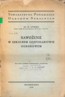 Nawożenie w szkolnem gospodarstwie ogrodowem