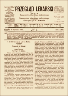 Przyczynki do chirurgii. Uwagi wstępne. Przegląd Lekarski, 1883, R. 22, nr 1, s. 1-3