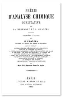 Précis d’analyse chimique qualitative
