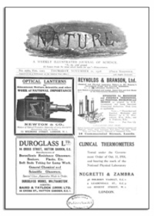 Nature : a Weekly Illustrated Journal of Science. Volume 102, 1918 November 21, [No. 2560]