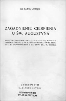 Zagadnienie cierpienia u św. Augustyna