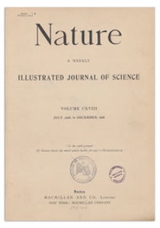 Nature : a Weekly Illustrated Journal of Science. Volume 118, 1926 November 20, [No. 2977]