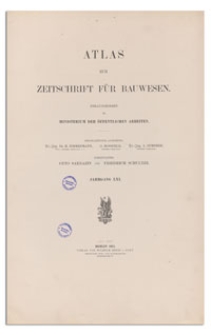 Atlas zur Zeitschrift für Bauwesen, Jr. LXI, 1911