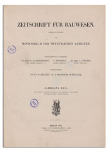 Zeitschrift f&uuml;r Bauwesen, Jr. LXII, 1912, H. 10-12