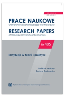 Instytucjonalny kontekst funkcjonowania rynku i organizacyjne formy koordynacji jako elementy nowego paradygmatu w ekonomii. Prace Naukowe Uniwersytetu Ekonomicznego we Wrocławiu = Research Papers of Wrocław University of Economics, 2015, Nr 405, s. 9-22