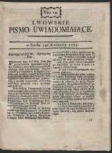 Lwowskie Pismo Uwiadamiaiące. nr 14