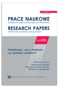 Istota bezpieczeństwa ekonomicznego Polski z perspektywy globalizacji regionalnej i światowej. Wybrane aspekty. Prace Naukowe Uniwersytetu Ekonomicznego we Wrocławiu = Research Papers of Wrocław University of Economics, 2015, Nr 406, s. 306-319