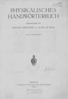 Physikalisches Handw&ouml;rterbuch