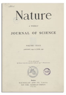 Nature : a Weekly Illustrated Journal of Science. Volume 129, 1932 June 11, [No. 3267]