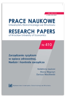 Proces przeprowadzania zmian organizacyjnych w podmiotach leczniczych a problemy w kierowaniu personelem. Prace Naukowe Uniwersytetu Ekonomicznego we Wrocławiu = Research Papers of Wrocław University of Economics, 2015, Nr 410, s. 135-148