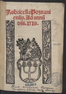 Rubricella Posnaniensis. Ad annu[m] d[omi]ni 1518
