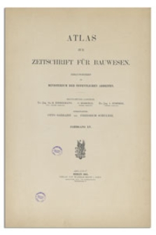 Atlas zur Zeitschrift für Bauwesen, Jr. LV, 1905