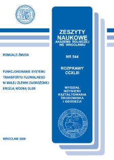 Funkcjonowanie systemu transportu fluwialnego w małej zlewni zagrożonej erozją wodną gleb