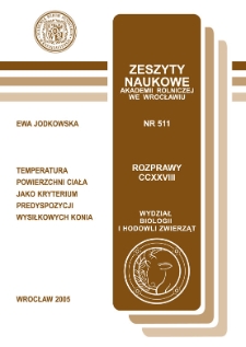 Temperatura powierzchni ciała jako kryterium predyspozycji wysiłkowych konia