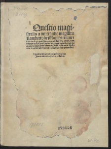 Quaestio de salvatione Aristotelis