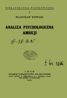 Analiza psychologiczna ambicji