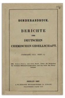 Ueber die Reduction des tertiären Nitroisobutylglycerins und das Oxim des Dioxyacetons, Berichte der Deutschen Chemischen Gesellschaft, 1897, Jahrgang XXX, Heft 12, s. 1656-1665