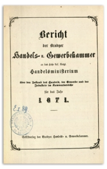 Bericht der Handels- und Gewerbekammer in Brody für das Jahr 1871