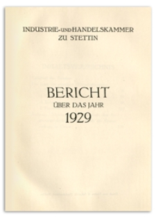 Bericht über das Jahr 1929