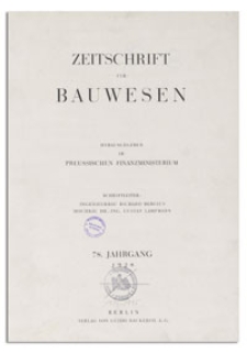 Zeitschrift f&uuml;r Bauwesen, Jr. 78, 1928, H. 12