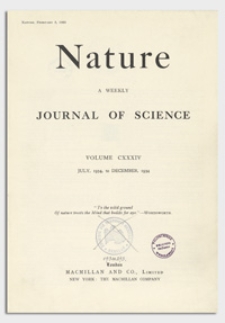 Nature : a Weekly Journal of Science. Volume 134, 1934 July 21, No. 3377