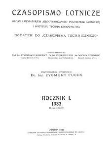 Czasopismo Lotnicze. R. 1, 25 stycznia 1933, Nr 1