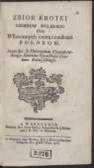 Zbior Krotki Herbow Polskich Oraz Wsławionych cnotą i naukami Polakow [&hellip;]