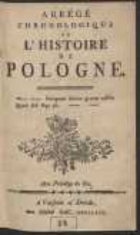 Abr&eacute;g&eacute; Chronologique De L'Histoire De Pologne
