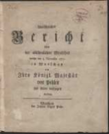 Ausführlicher Bericht von der abscheulichen Mordthat welche den 3. November 1771 in Warschau an Ihro Königl. Majestät von Pohlen hat sollen vollzogen werden