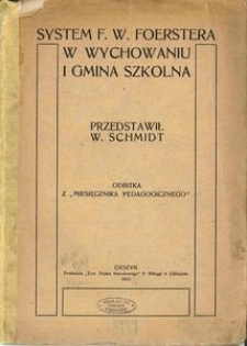 System F. W. Foerstera w wychowaniu i gmina szkolna