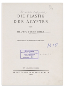 Die Plastik der Ägypter