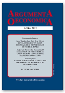 Spis treści [Argumenta Oeconomica, 2012, Nr 1 (28)]