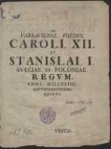 In Varsaviense Foedus Caroli I Et Stanislai I Sveciae Et Poloniae Regum […]