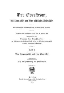 Der Oderstrom, sein Stromgebiet und seine wichtigsten Nebenflüsse. Band 1. Das Stromgebiet und die Gewässer (Allgemeine Darstellung). 2. Abtheilung. Recht und Verwaltung des Wasserwesens