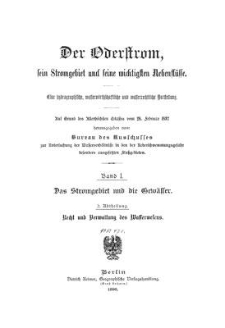 Der Oderstrom, sein Stromgebiet und seine wichtigsten Nebenflüsse. Band 1. Das Stromgebiet und die Gewässer (Allgemeine Darstellung). 2. Abtheilung. Recht und Verwaltung des Wasserwesens