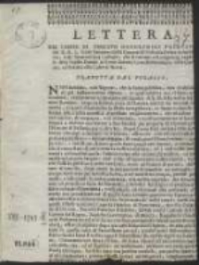 Lettera Del Conte Di Tenczyn Ossolinski [...] al Conte Zaluski / Tradotta Dal Polacco