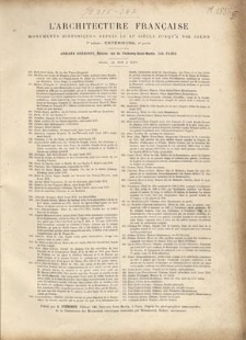 L'Architecture Fran&ccedil;aise. Monuments Historiques Depuis Le XIe si&egrave;cle jusqu'a nos jours. 7e volume: Ext&eacute;rieurs, 4e partie
