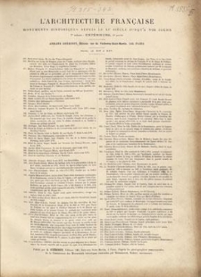 L'Architecture Française. Monuments Historiques Depuis Le XIe siècle jusqu'a nos jours. 7e volume: Extérieurs, 4e partie