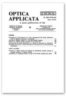 Contents [Optica Applicata, Vol. 25, 1995, nr 3]