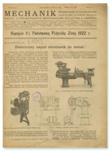 Mechanik : miesięcznik ilustrowany poświęcony sprawom techniki : organ Stowarzyszenia Mechanik&oacute;w Polskich z Ameryki, Rok IV, lipiec 1922, Zeszyt VII