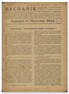 Mechanik : miesięcznik ilustrowany poświęcony sprawom techniki : organ Stowarzyszenia Mechanik&oacute;w Polskich z Ameryki, Rok IV, grudzień 1922, Zeszyt XII
